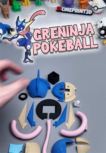 Today’s Pokeball is for Greninja, the water ninja Pokemon 💦 🥷 🐸 Be sure to follow along for more 3D printed content! STL’s