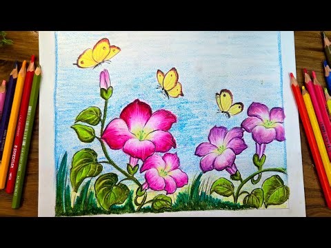 How To Learn Flower Garden Drawing Step By Step For Beginners