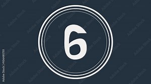 Countdown Graphic 10 - 0 on the grey background in flat style. Timer animation. Motion design. Numeric countdown in real time Stock Video