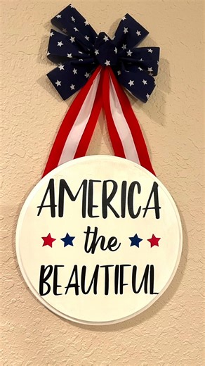 31K views · 485 reactions | Patriotic America the Beautiful 4th of July Sign DIY #4thofJuly #4thofjulycrafts | Crafty Beach | Facebook