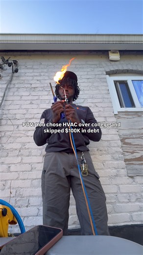 College wasn’t my path. I chose HVAC, learned a skill I can use anywhere, and started building my career early. Different route, same goal building a future!!👏🏾##foryoupage ##hvac ##hvactechnician ##relatable ##apprentice