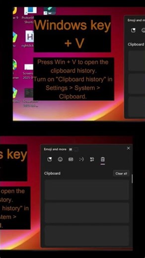 clipboard shortcut key in windows. #windows
