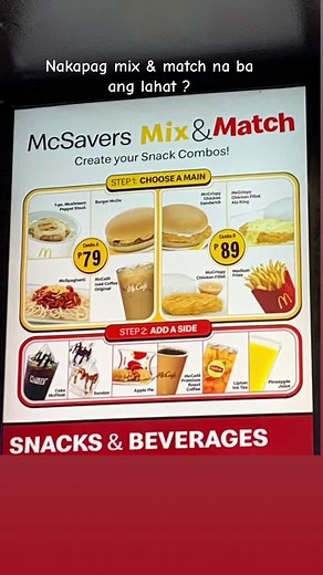 Pwedeng pwede pang meryenda, Lunch, Dinner 💛Mix&match#mcdonald#fyp