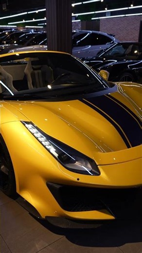 Vibrant Yellow Ferrari 488 Pista Spider For Sale at Dourado Luxury Car in Dubai :The Best Luxury Car
