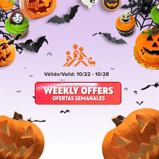 Stop scrolling, something wicked this way comes... savings! Our weekly offers for October 22nd through 28th are ghoulishly good. Don't miss out on these terrifyingly low prices—they're only here for a limited time! 🎃 #FallOffers #WeeklyDeals #OctoberSavings #ProduceDeals #Meat #Seafood #LimitedTimeOffer #ElSuper #ElSuperMarkets ¡Deja de hacer scroll (desplazarte), algo malvado se acerca... ¡ahorros! Nuestras ofertas semanales del 22 al 28 de octubre son espantosamente buenas. No te pierdas esto