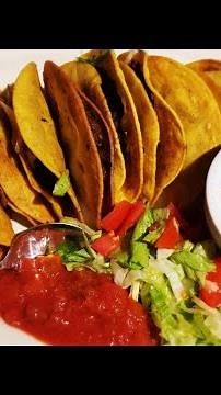 Simple crispy fried beef tacos