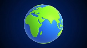 地球の回転アニメーション。地球儀は宇宙で回転している。シームレスなループ。3Dレンダリング