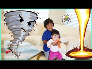 Ryan Pretend play with Tornado and The Floor is Lava! - Videos For Kids