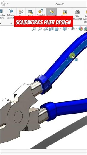 ⚡SolidWorks plier design #shorts #youtubeshorts #solidworks #design #drawing #pliers