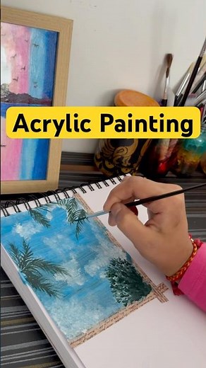 Simple Acrylic Landscape for Beginners 🎨