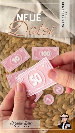 Spielgeld selber drucken Kinder | 3D Druck Datei Kaufmannsladen DIY