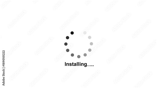 Operating installing concept, software updating and process , update modern functions, Setting updating icon. Setting updating icon. concept with alpha channel. Loading circle animation. Seamless Loop