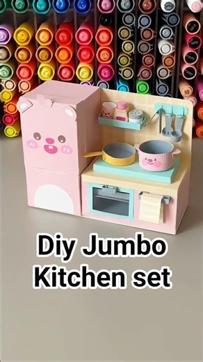 🔥 Only paper ✅Jumbo Diy Kitchen Set #shorts #kitchen #satisfying