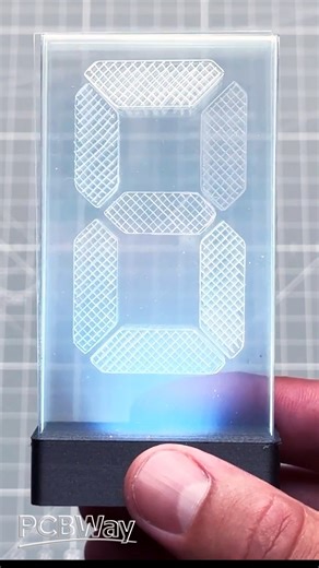 2.1K views · 20 reactions | #Transparent Edgelit 7-Segment #display -More info: https://youtu.be/Cg9MDF1VE2g?feature=shared #arduino #lcd #digital #esp32,#diy | PCBWay | Facebook