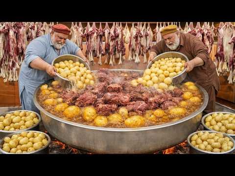 Most Crowd Afghan Rosh Recipe | Massive amount of Meat 500 KG Cooking