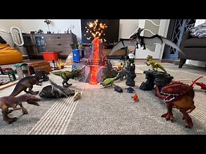 VOLCANO BUILD & DINO CITY! 🌋 Trucks, Trains & Dinosaurs | Atlas Play Time