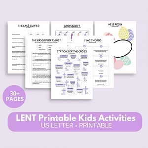 Catholic Lenten Activities for Kids, Printable Lessons PDF, Easter, Faith-based Sunday School, Homeschool - Etsy