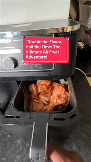 the Ninja 6-in-1 Double Drawer Air Fryer with relevant hashtags included: