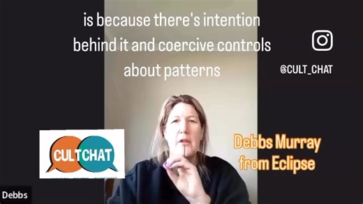 2.2K views · 4 comments | Coercive control… what is it and how does it show up in intimate relationships, and in cults? We’re looking forward to our next Cult Chat episode, dropping on Tuesday, where Debbs Murray helps us understand this slippery concept. A sneak peak below: #coercivecontrol #domesticviolenceawareness #CultAwareness | Cult Chat | Facebook