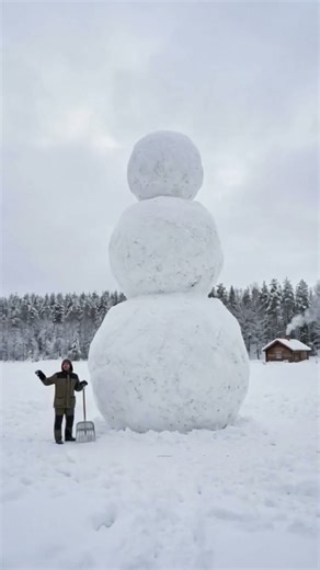 The biggest snowman made of snow