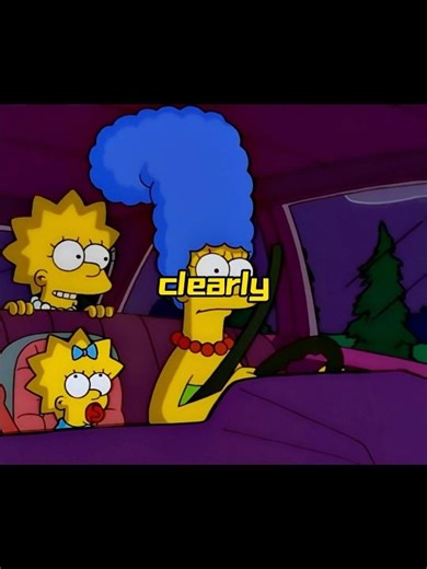 Marge crashed the car into Flanders.#thesimpsons
