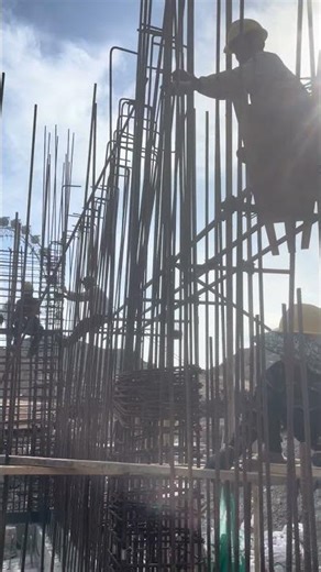 Column rebar installation #construction#civilengineering#building