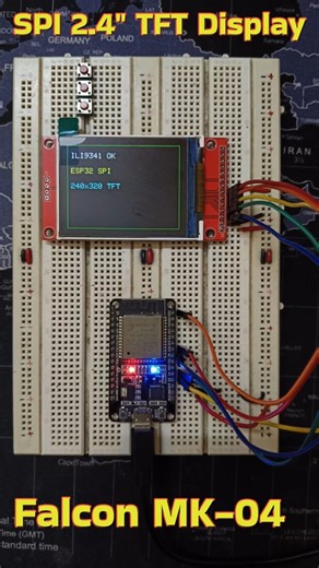 SPI 2.4" TFT display without Touch with ESP32 | Falcon MK-04