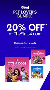 Create cats and dogs, become a vet and run a clinic, and shape your Sim's childhood in The Sims™ 4 Pet Lovers Bundle! | The Sims