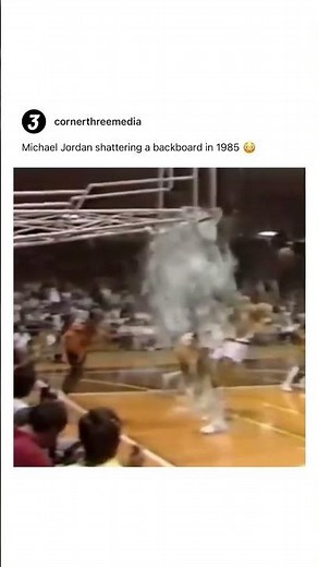 Michael Jordan shattering a backboard 😳