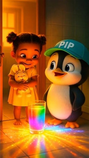 🐧 Pip’s Magical Drink Mix Gone Wrong?! 🤩🥤✨ A Rainbow Surprise You’ll Love! | #shorts #viral #cute