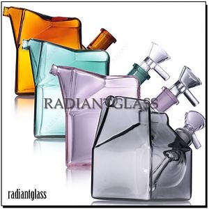 [Hot Item] Colorful Milk Bottle Glass Water Pipe Smoking Hand DAB Rig Pipe