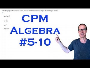 CPM Algebra Chapter 5 Problem 10