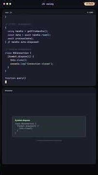 Stop Writing try...finally -- JavaScript Has 'using' Now #shorts #javascript #webdev