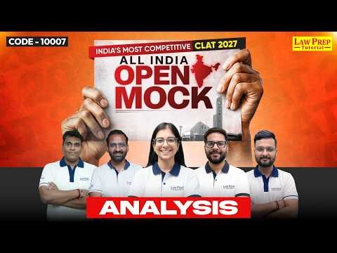 CLAT 2027 All India Open Mock | Complete Paper Analysis for CLAT by Law Prep Tutorial