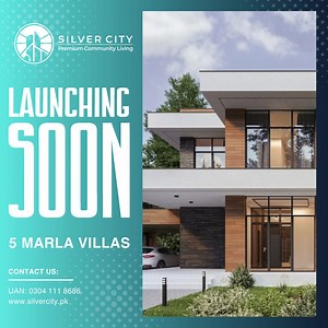 Introducing 5 Marla Villas by Silver City – Where Elegance Meets Comfort! Get ready to redefine your living experience. Stay tuned for the big reveal! Contact Us : 📱 UAN: 0304 111 86 86 🌐 www.silvercity.pk #SilverCity #LuxuryLiving #NewLaunch #ComingSoon #LuxuryVillas #ModernHomes #RealEstateGoals #DreamHome #ComfortLiving #InnovationInDesign #PropertyInvestment | SilverCity.Official