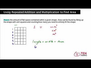 Using Repeated Addition and Multiplication to Find Area: 3.MD.7a