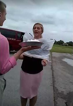 Woman gets a pie