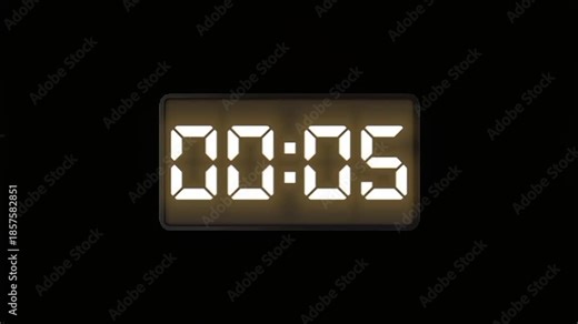 Get ready for the big reveal with this sleek 10-second digital countdown! Keywords: countdown, 10 seconds, digital clock, timer, intro, ticking, numbers, yellow, glow, dark mode, cinematic, transition