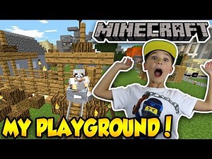 BUILDING A PLAYGROUND BY THE SCHOOL in MINECRAFT SURVIVAL MODE