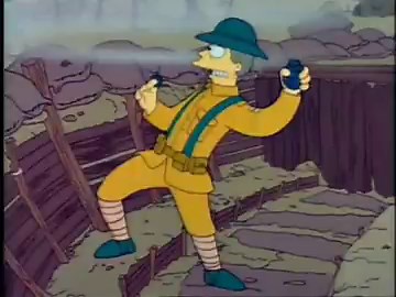 This one's for you, Kaiser Bill, special delivery from Uncle Sam and all the boys in "D" Company.