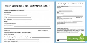 Editable Home Visit Information Form
