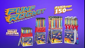 Geospace Hand Held Pump Rocket Mini Size (Single Pump) – Flying Foam Rockets Outdoor Toys for Kids, Boys & Girls – 19" Rocket Set – Hand Stomper Rockets Toy - Cool Toys for Fun