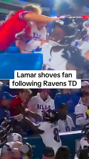 Lamar Jackson pushed a Bills fan after DeAndre Hopkins' TD 😳 | Yahoo Sports