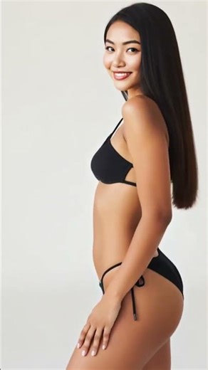 Black cut-out halter bikini with side-tie string bottoms