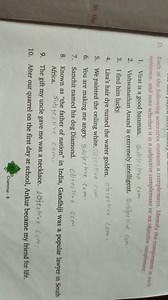 D. Each of the following sentences contains a complement. Ident... | Filo