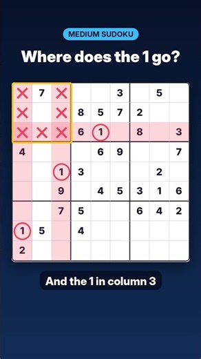 Where Does the 1 Go? A Medium Sudoku Hidden Single