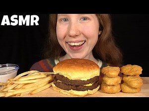 ASMR DOUBLE CHEESEBURGER MUKBANG (No Talking) EATING SOUNDS