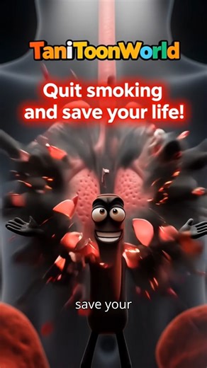 Tani Toon World on Instagram: "Cigarette Inside Your Lungs (Shocking Animation) This shocking 3D animated cartoon shows what smoking does inside your lungs, heart, and brain. A villain cigarette spreads toxic smoke, damages cells, blocks blood vessels, and weakens the heart. A strong warning message shows why quitting smoking can save your life. This Pixar-style educational animation is made for kids, teens, and adults in the USA, UK, and Canada. Channel Name: TaniToonWorld ⚠️ Educational conten