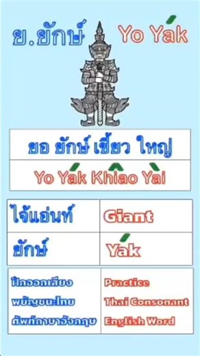 Learn Thai for Beginners ยยักษ์ Yo Yak เรียนภาษาไทย Thai Alphabet #learnthai #speakthai