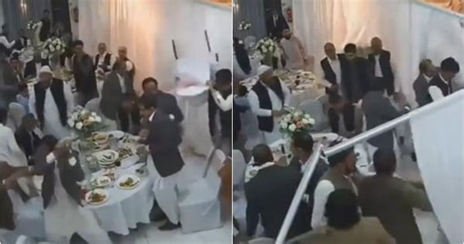 Watch: Furious fight breaks out after man slaps guest during a wedding dinner in the UK